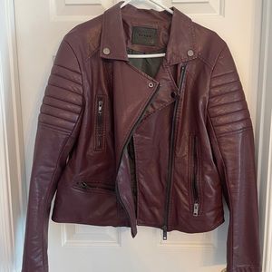 Blank NYC Maroon Leather Jacket